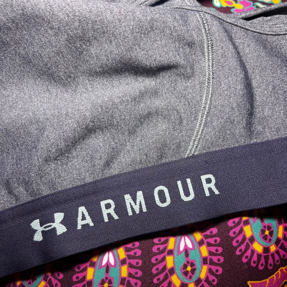 ✨Under Armour Women's Compression Sports Bra Purple Workout Athletic Size Large - Picture 4 of 4